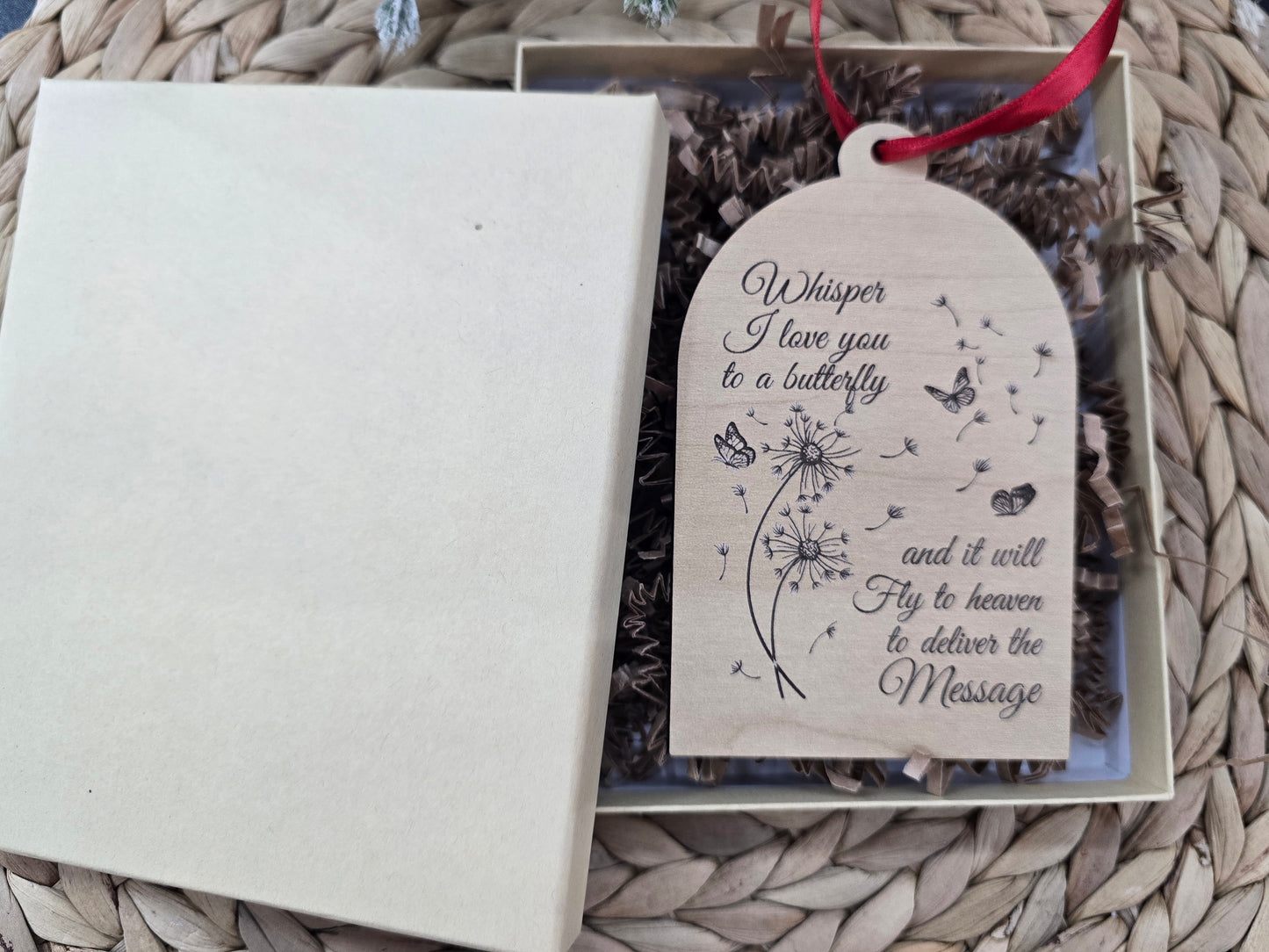 Butterfly Memorial Ornament - Whisper I Love You Sympathy Gift