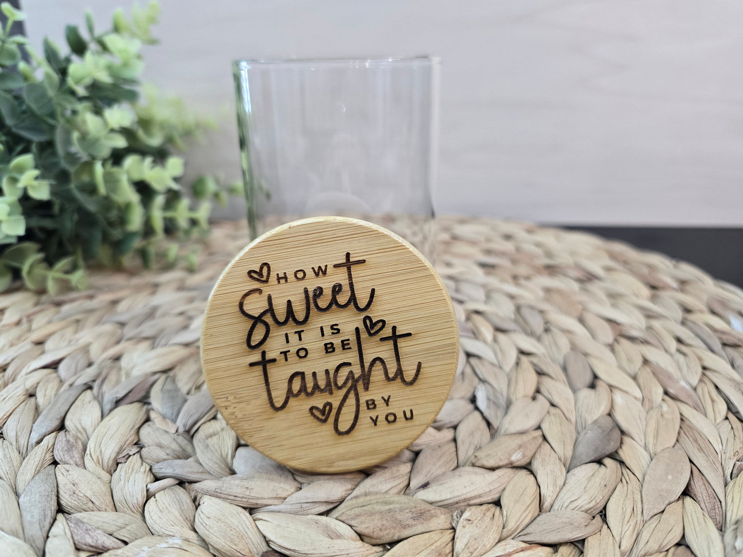 How Sweet It Is Treat Jar – Teacher Appreciation Gift with Engraved Bamboo Lid