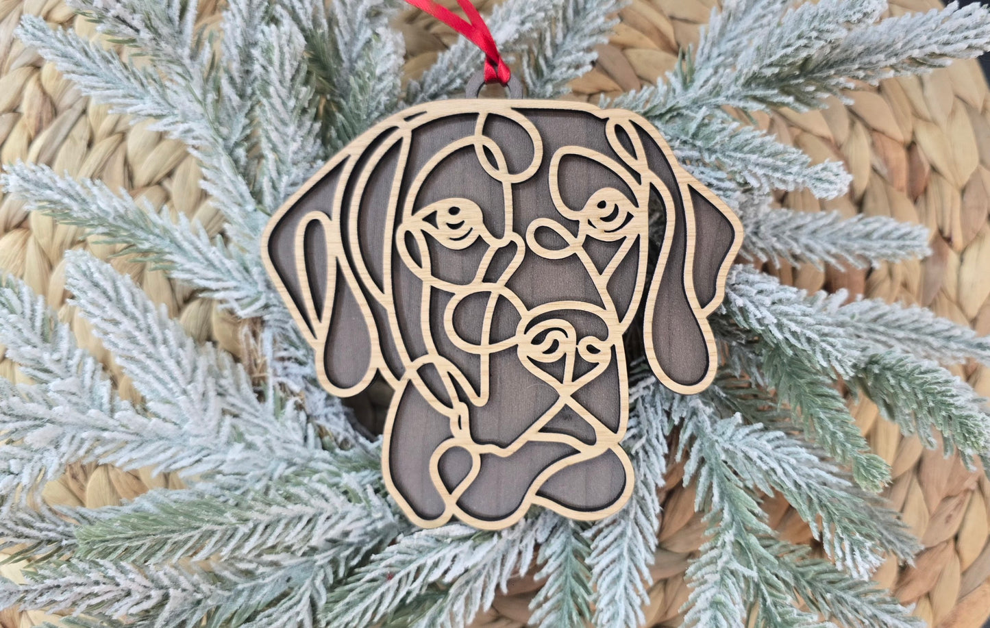 Line Art Dog Breed Ornaments - Silhouette Christmas Keepsake
