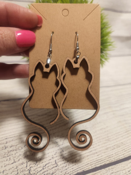 Cat Laser Cut Earrings