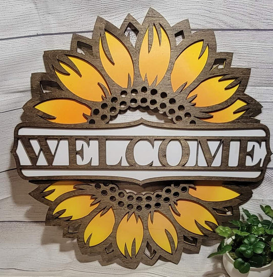 Sunflower Welcome Sign